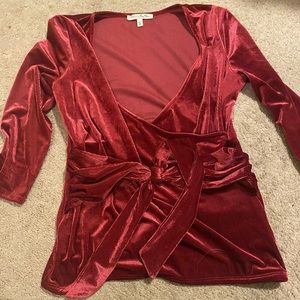V-neck Velvet Blouse